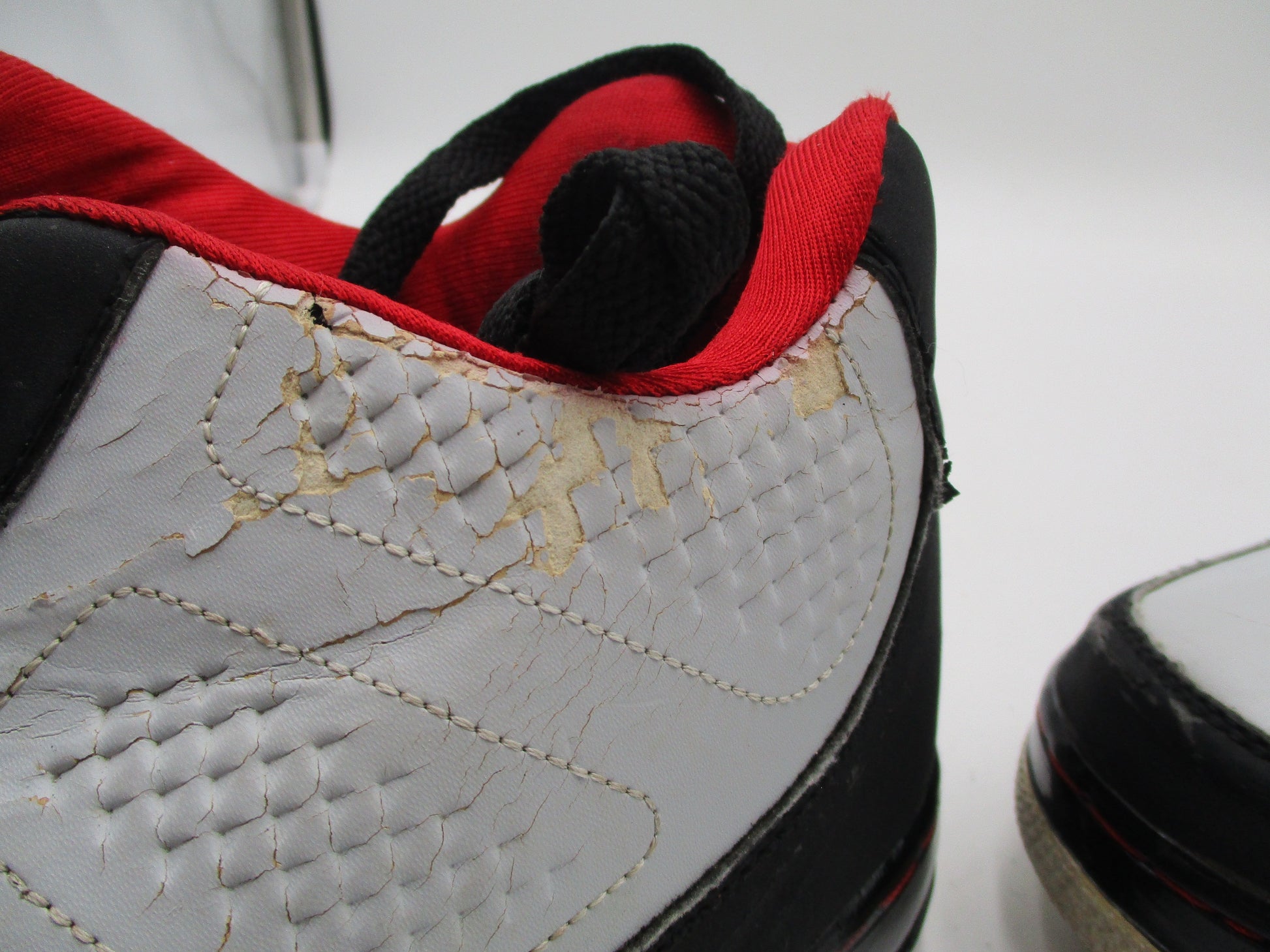 *CRACKING PEELING* Air Jordan Fusion 9 AJF9 White Black Red Mens 13 2007 1I321