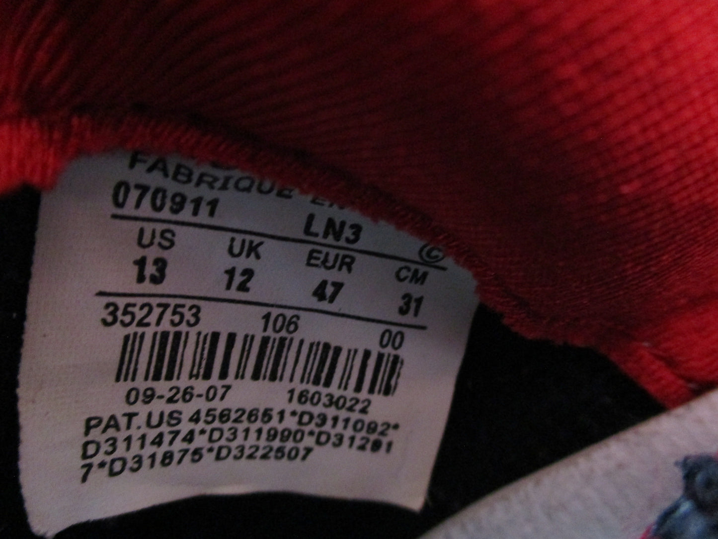 *CRACKING PEELING* Air Jordan Fusion 9 AJF9 White Black Red Mens 13 2007 1I323