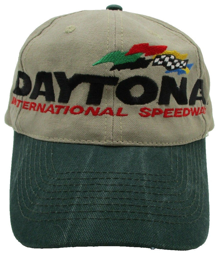 Daytona International Speedway Hat Cap Strap Back One Size Beige Nascar Headshot
