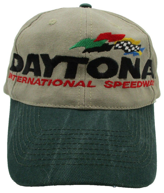 Daytona International Speedway Hat Cap Strap Back One Size Beige Nascar Headshot