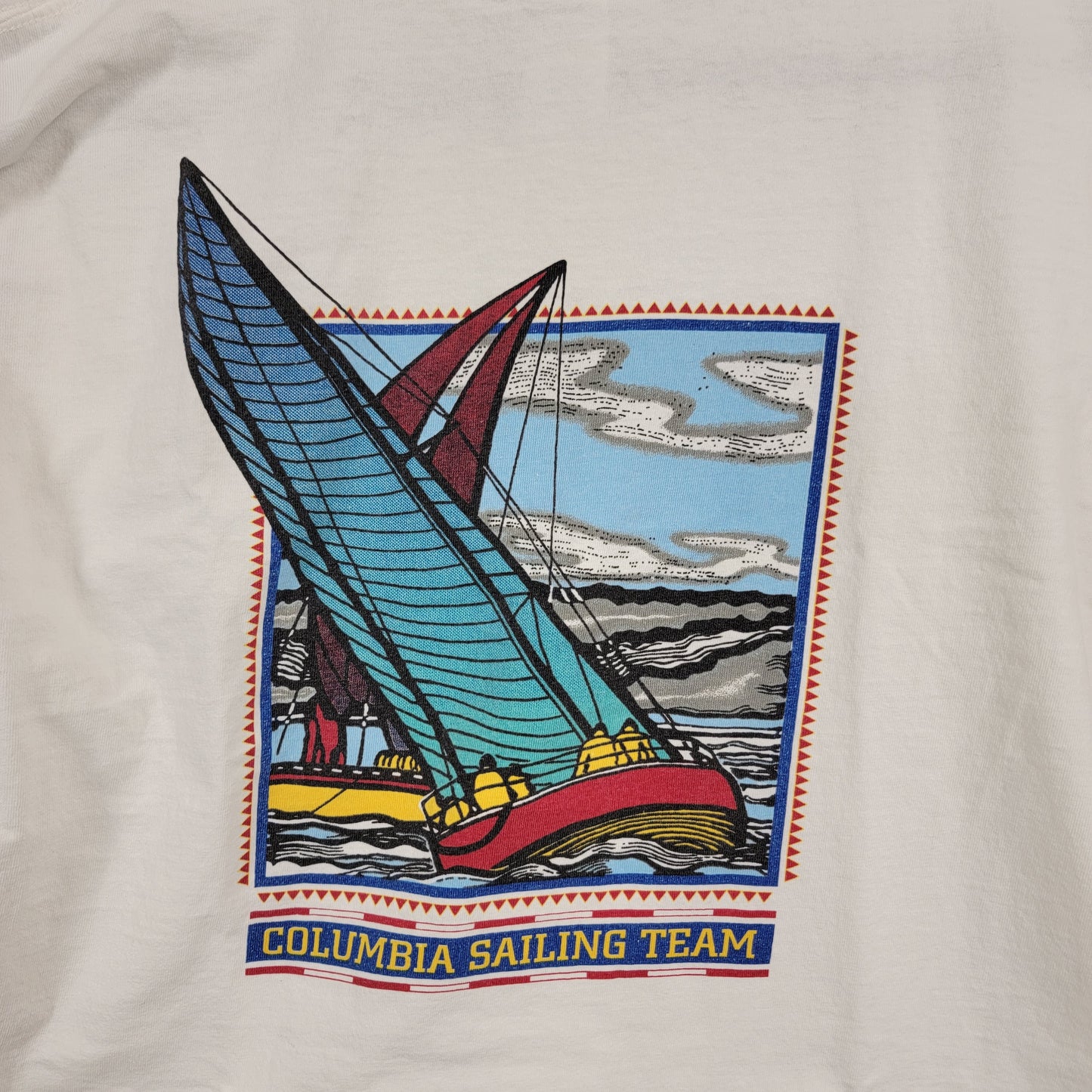 Vintage Columbia Sailing Team T Shirt XL Made USA Single Stitch Tee8