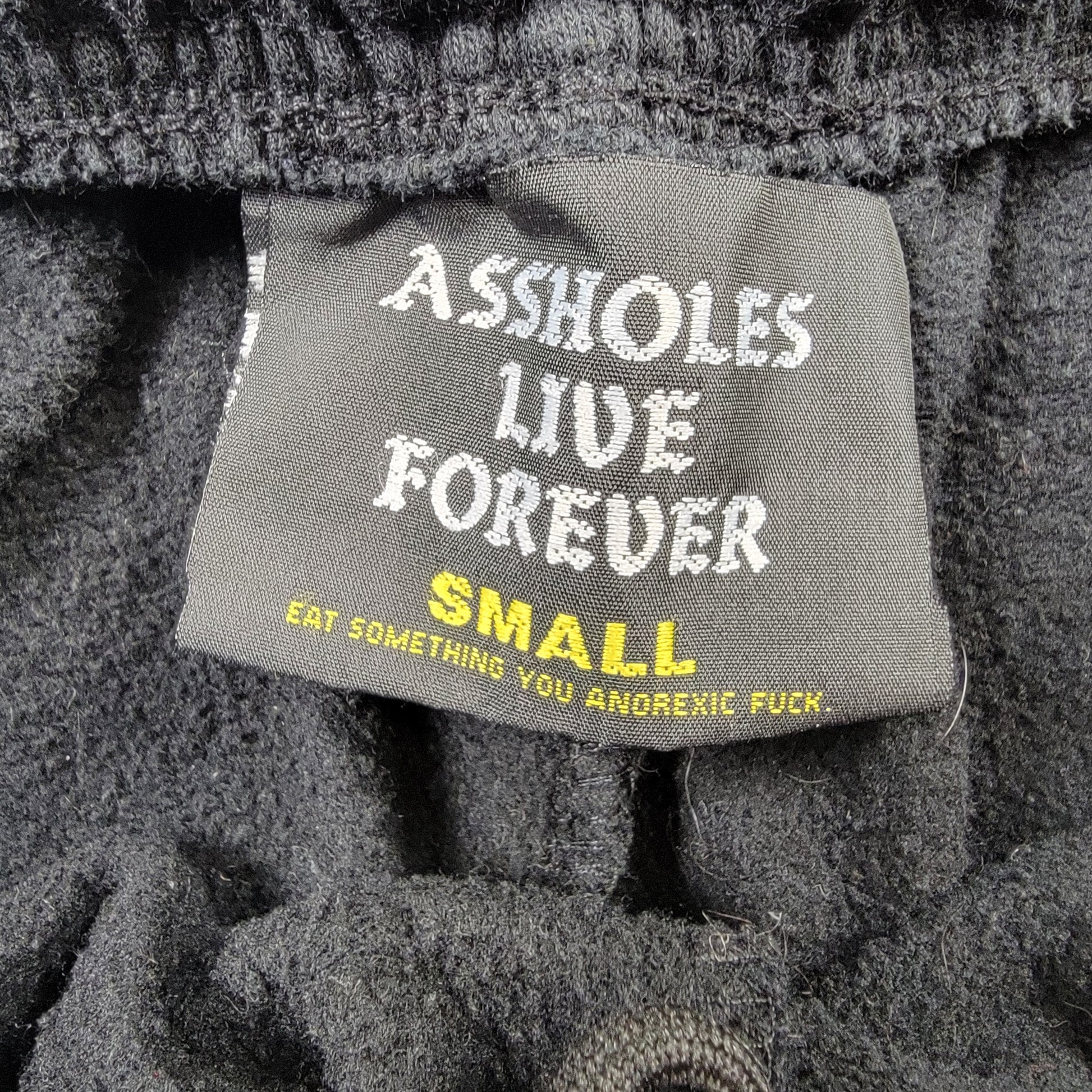 A-holes Live Forever Mens Sweatpants Small Black Graphic Jogger Preowned2