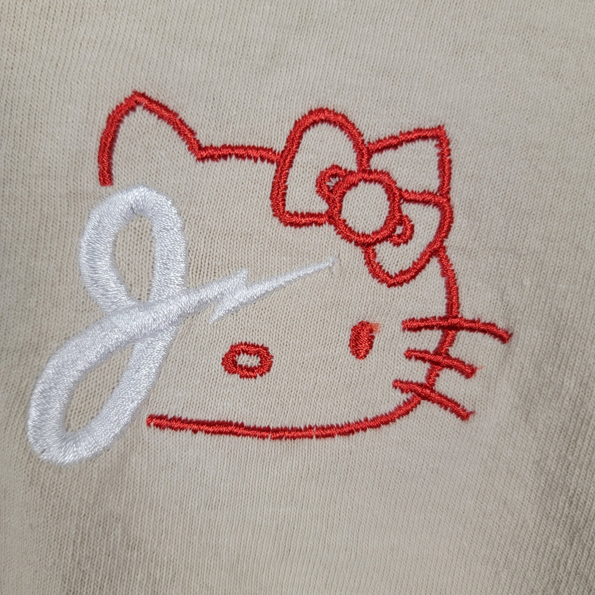 Hello Kitty x Japangeles Sanrio Collab Graphic Tee Cream Large Preowned4