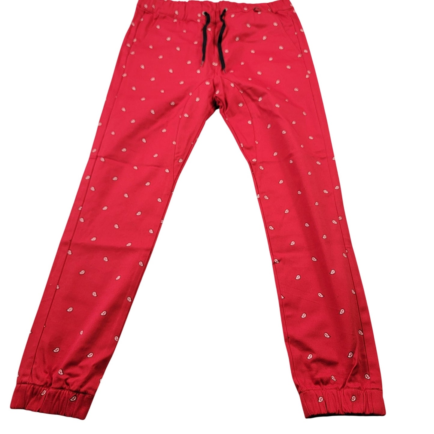 Kayden K KDNK Red Paisley Print Jogger Pants Men Medium NWOT 98% Cotton