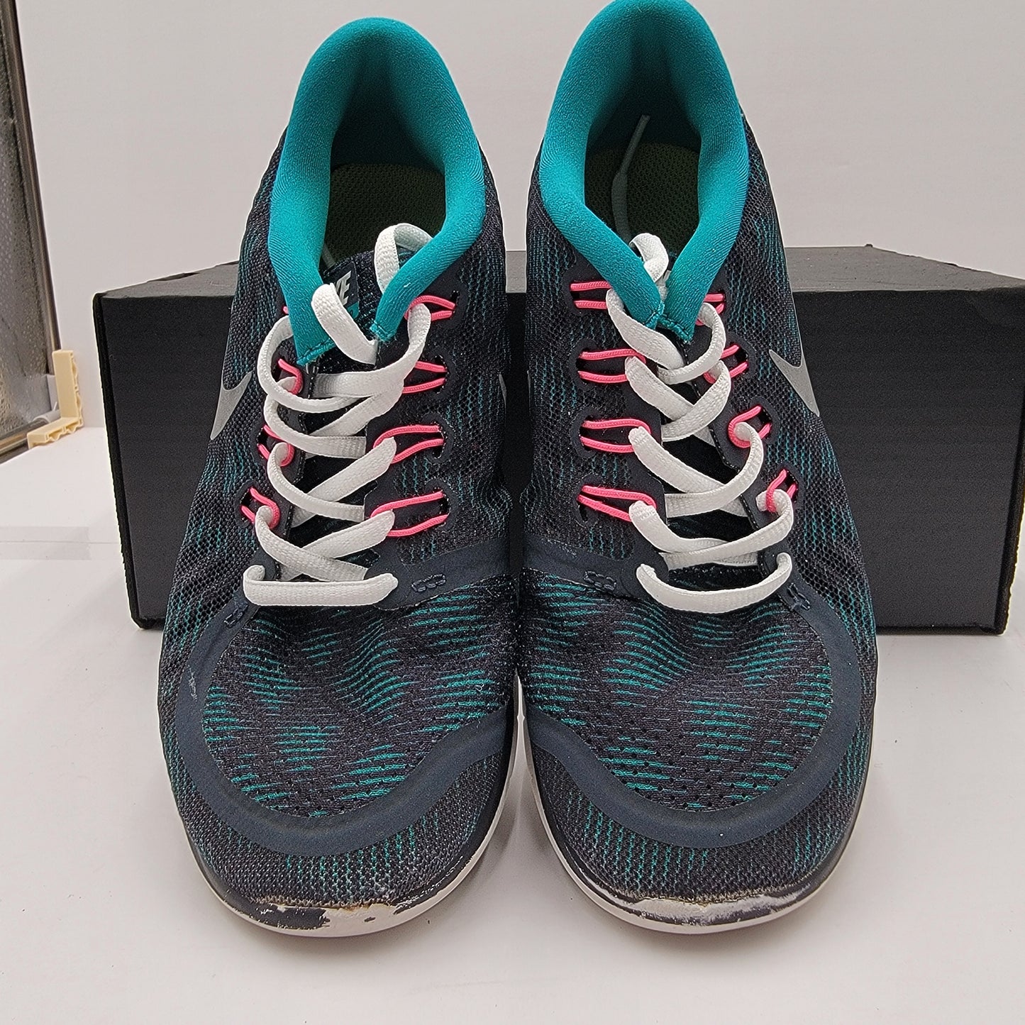 Nike Free 5.0 Womens 7.5 Running Shoes Black Teal Pink 749593-401 No Box2