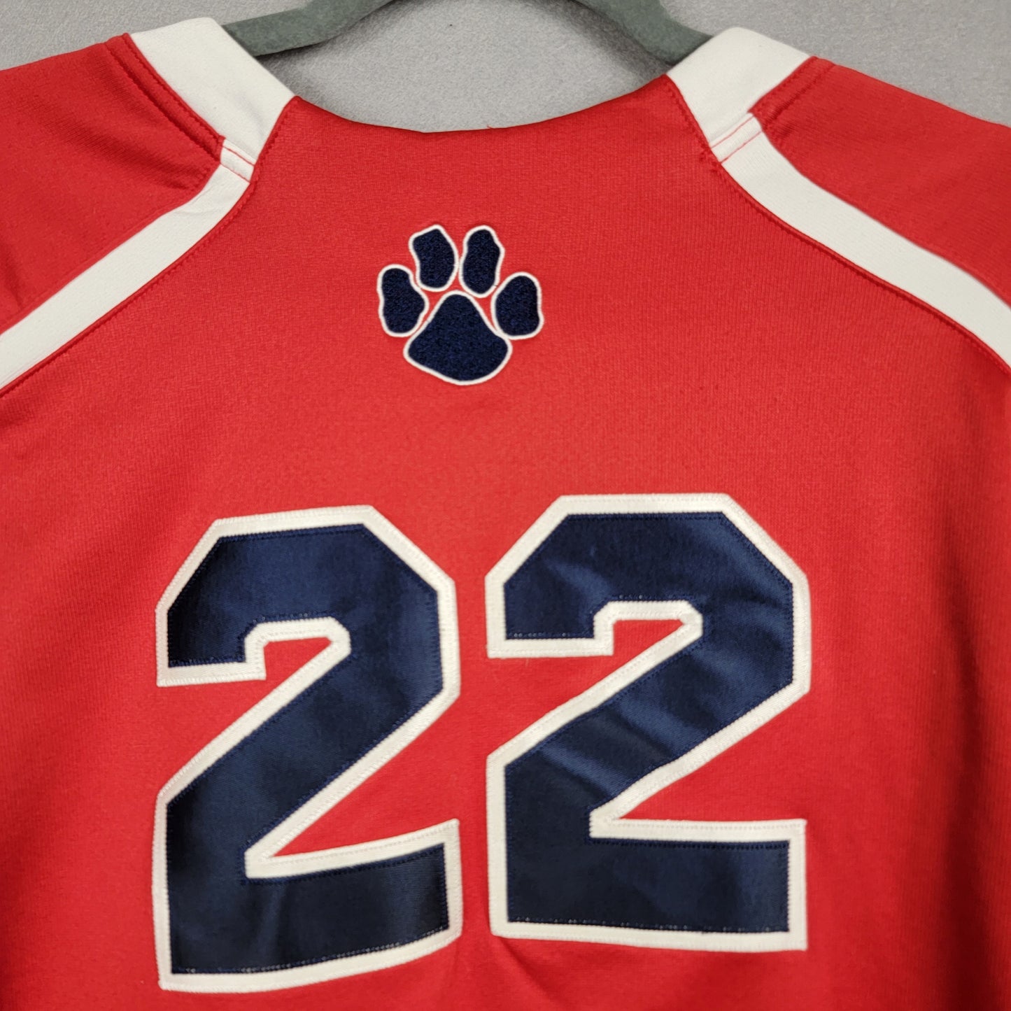 X Grain Panthers Football Shirt Mens XL Red Long Sleeve Warm Up Pullover Jersey4