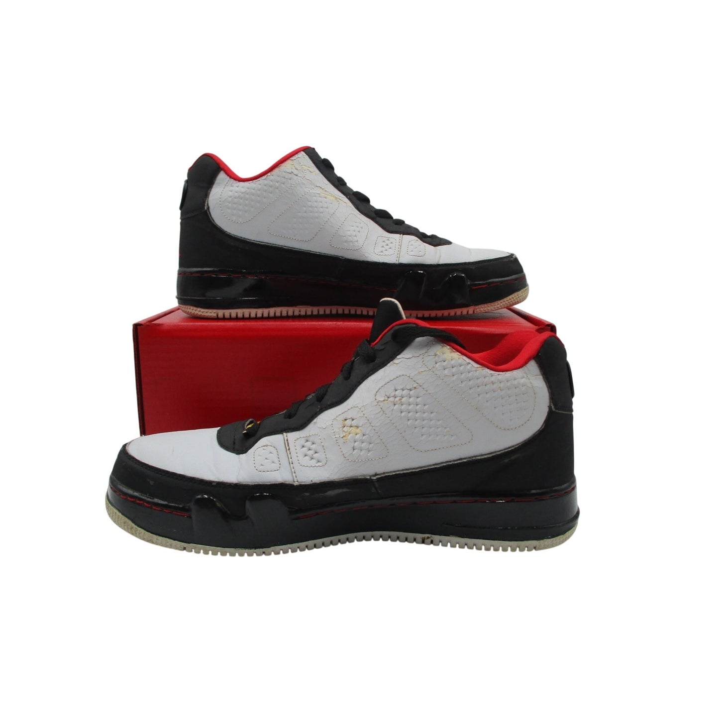 *CRACKING PEELING* Air Jordan Fusion 9 AJF9 White Black Red Mens 13 2007 1I32