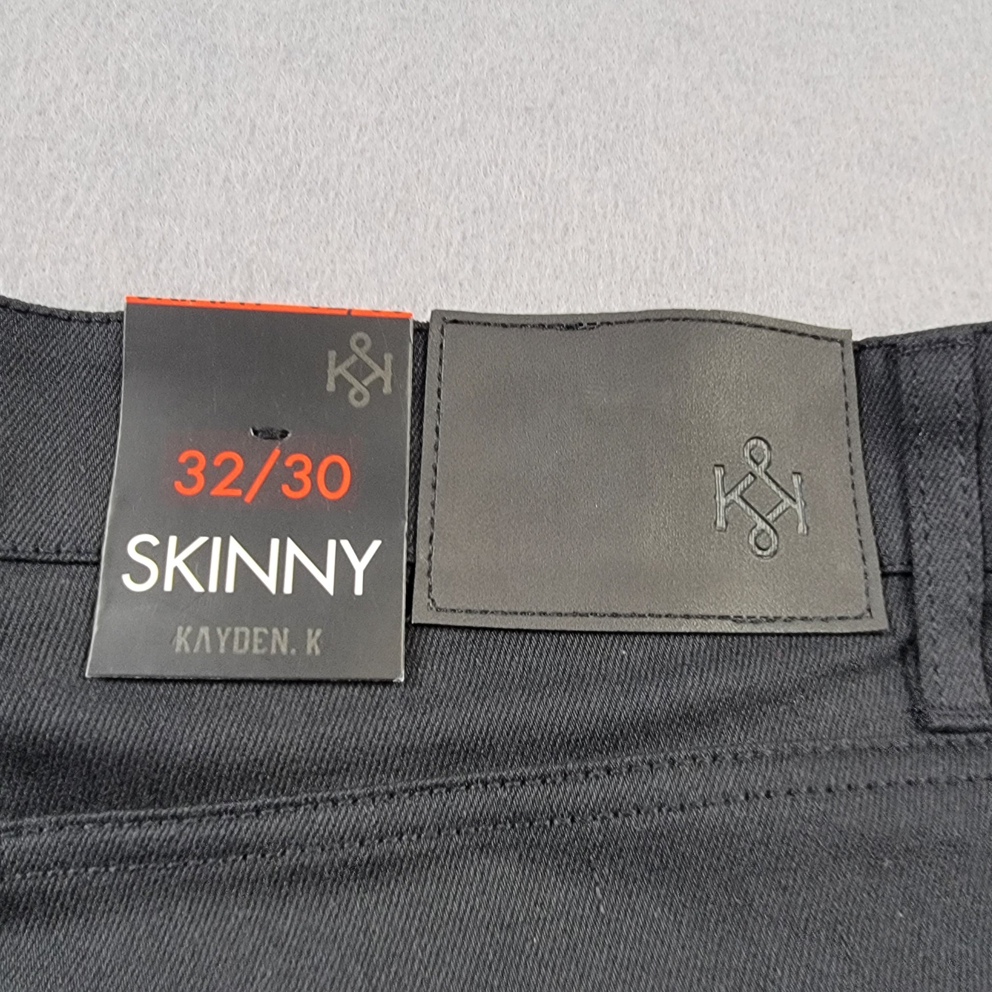 Kayden K Mens Skinny Jeans 32x30 Black Stretch Denim Los Angeles NWT KDNK4