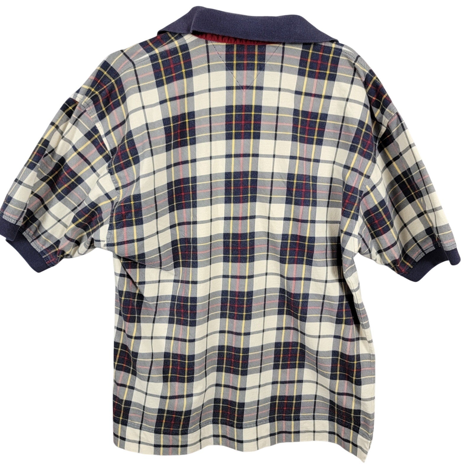 Vintage Tommy Hilfiger Shirt Mens L Plaid Heavy Cotton Polo Lion Crest 90s Used1