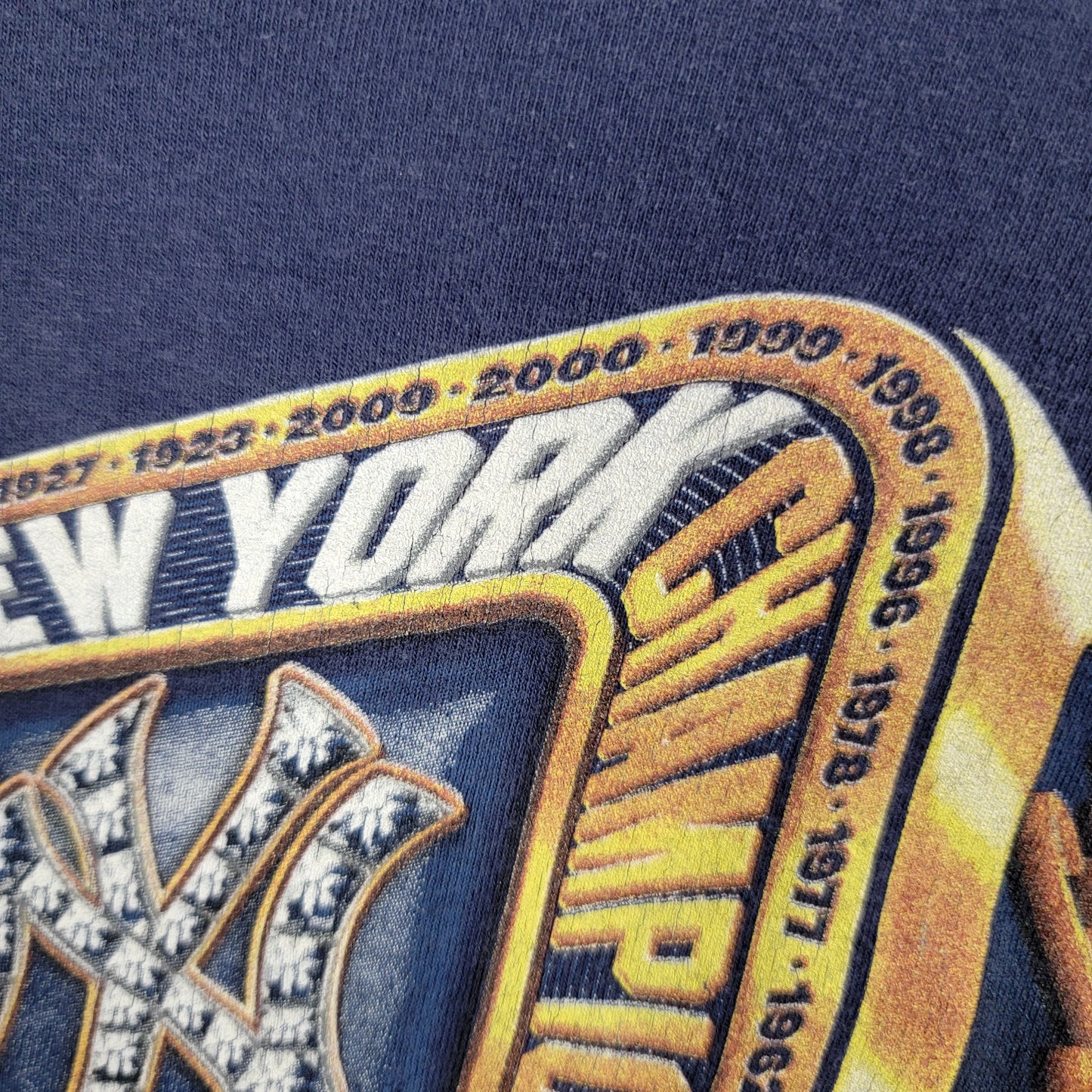 Vintage Nike Team Yankees World Series Champions T Shirt Youth L Navy Y2K4