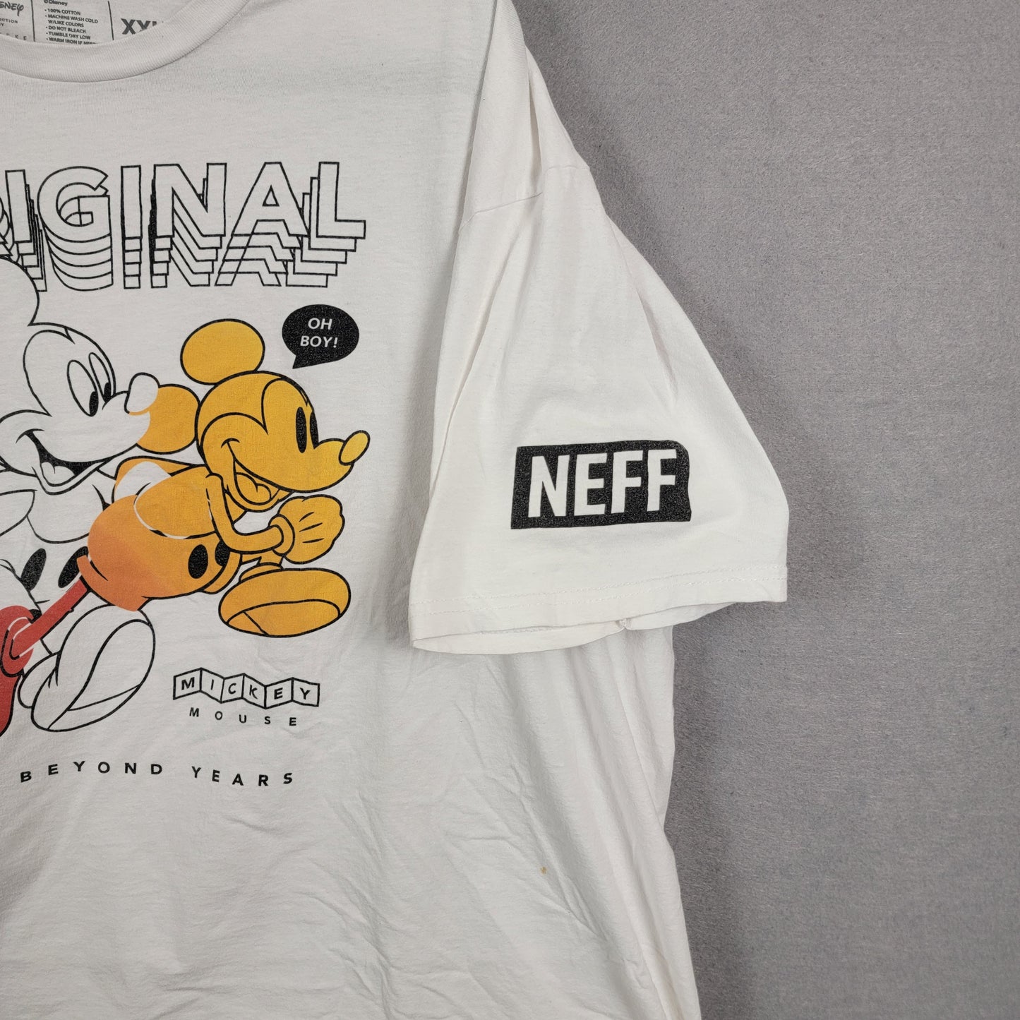 Disney Neff Mickey Mouse A True Original T Shirt Mens XXL White Preowned3