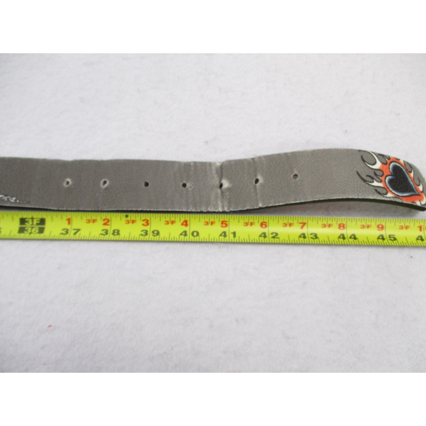 Ed Hardy Belt Mens Size 42 Multicolor Skull Rose Tattoo Graphic Rock Buckle