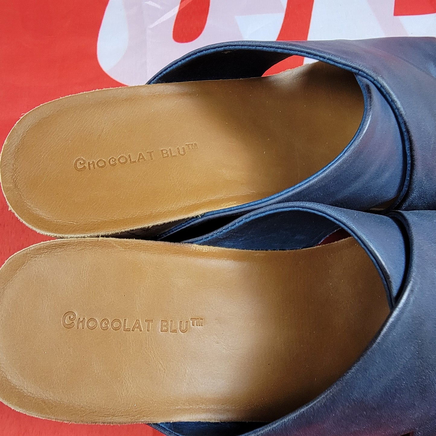 Chocolat Blu Wedge new in the box. Navy Size 7.5.