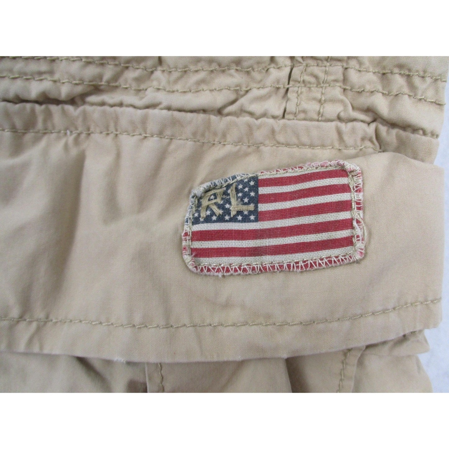 Polo Jeans Company Cargo Shorts Mens 40 Beige Usa Flag Ralph Lauren 11 Inseam