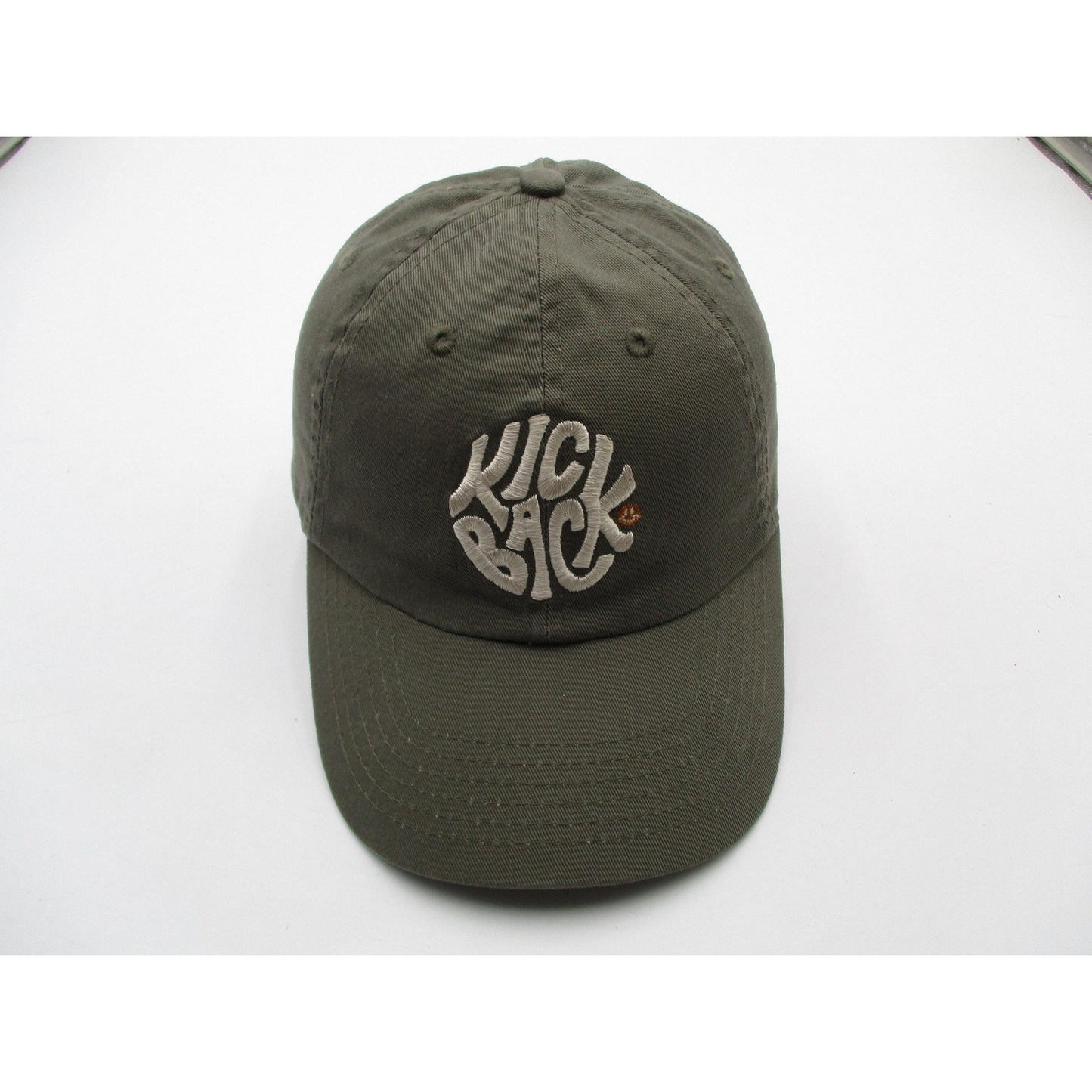 Kick Back Hat Cap Strap Back Mens One Size Green Embroidered Dad Baseball Twill