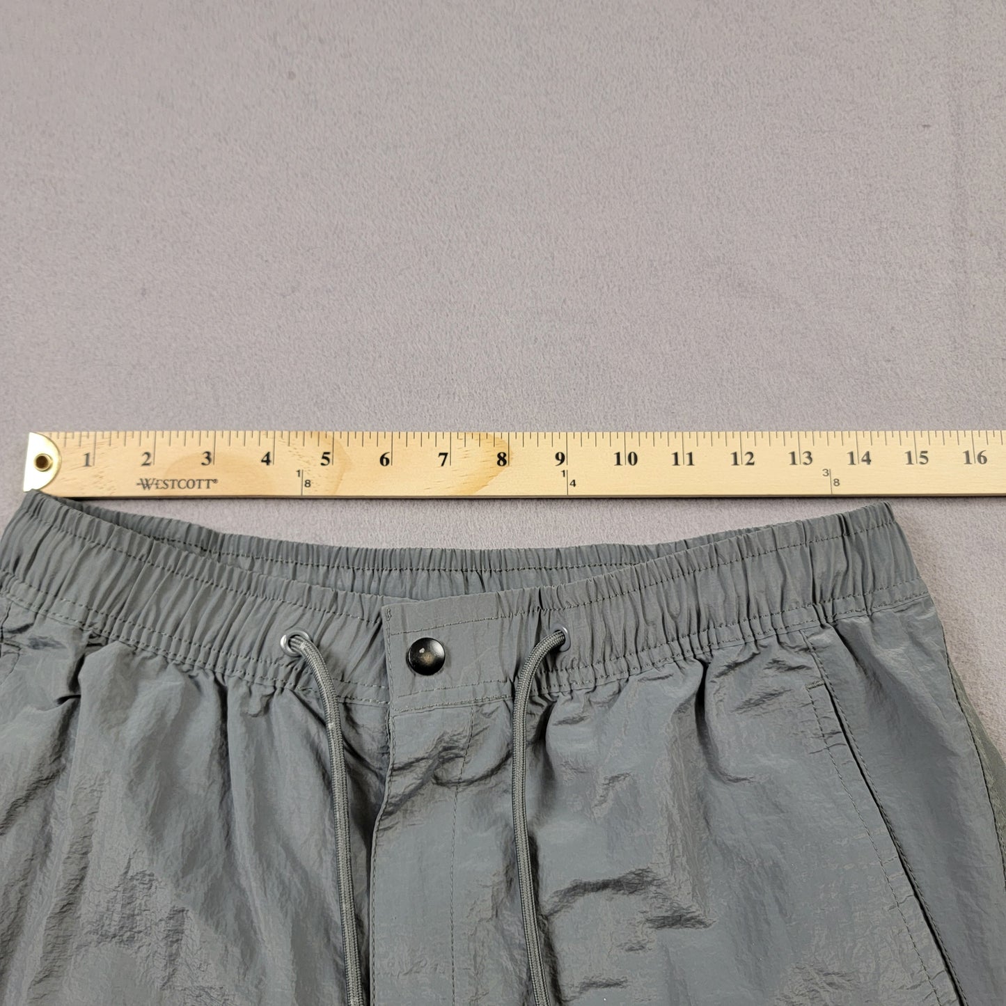 YoungLA Men’s Large Gray Nylon Track Pants Joggers Zipper Pockets Adjustable Hem6
