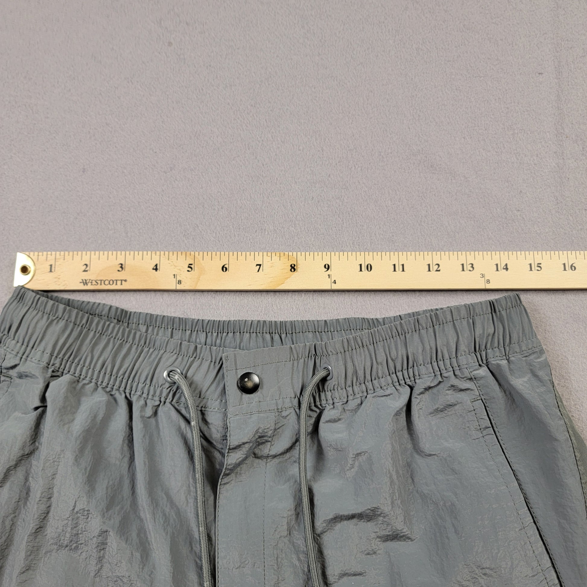 YoungLA Men’s Large Gray Nylon Track Pants Joggers Zipper Pockets Adjustable Hem6