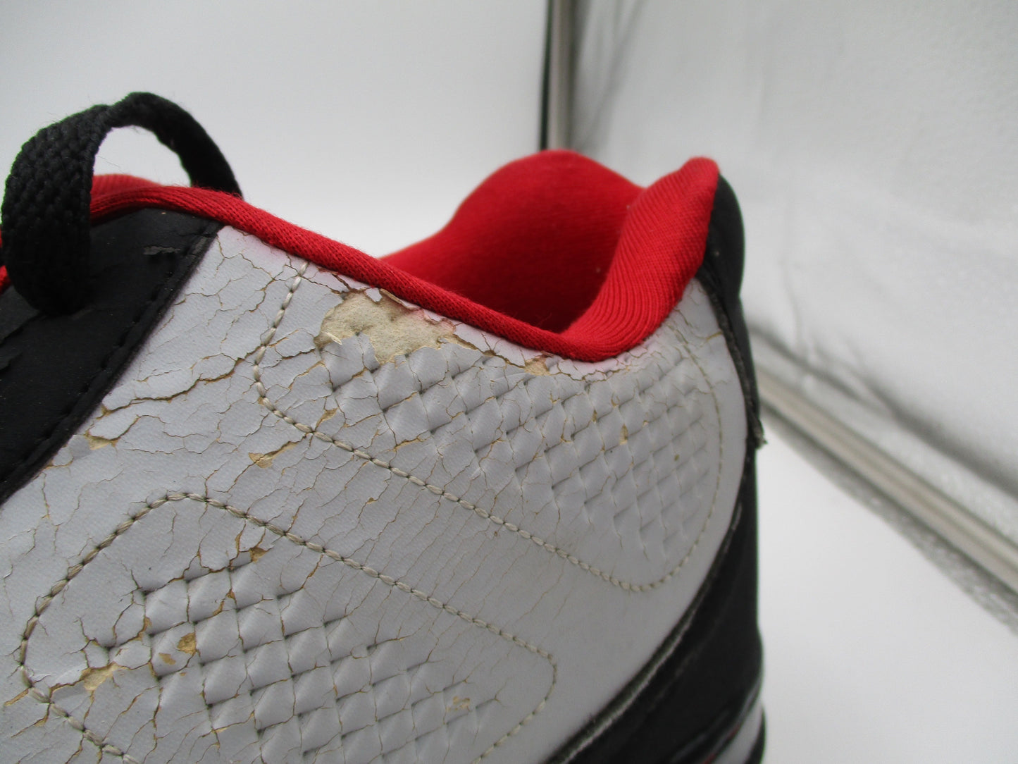 *CRACKING PEELING* Air Jordan Fusion 9 AJF9 White Black Red Mens 13 2007 1I318
