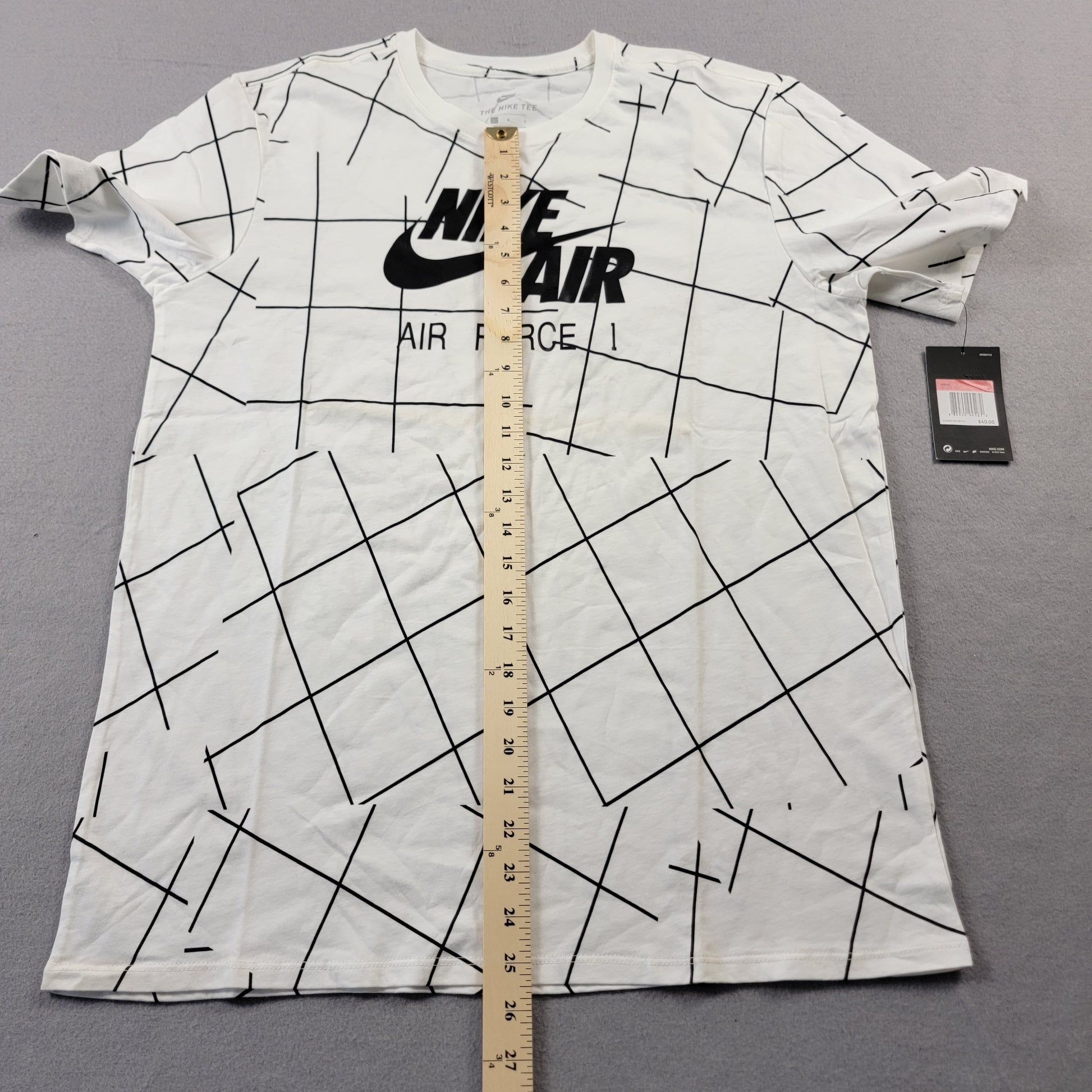 Nike Air Force 1 All-Over Print Graphic Tee Shirt Men's L White NWT 911926-1007