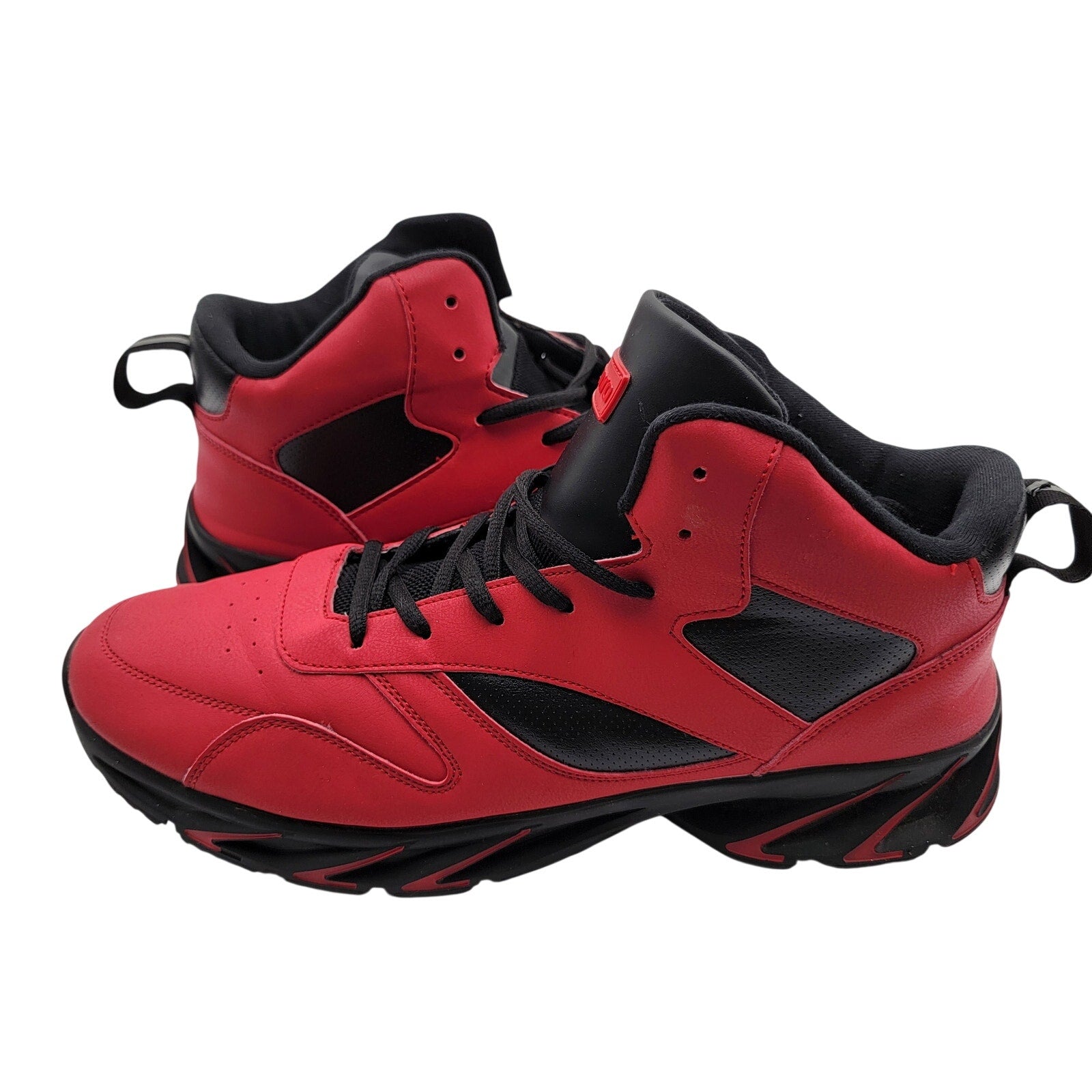 Joomra High Top Sneaker Red Black Mens Size 14 EU 48 Basketball Athletic Used 971