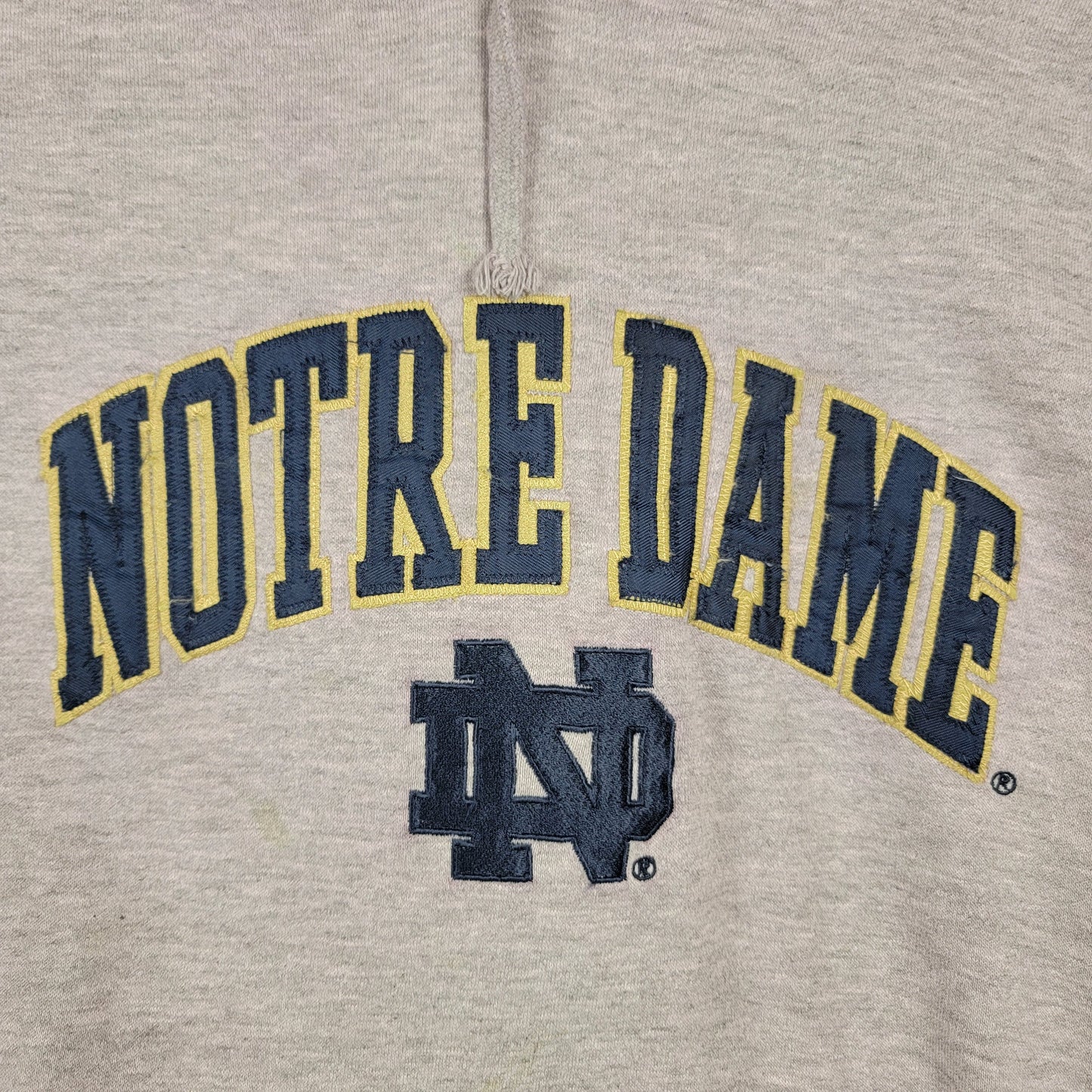 Vintage Notre Dame Fighting Irish Genuine Stuff Hoodie Mens Large Gray 2000s 0252