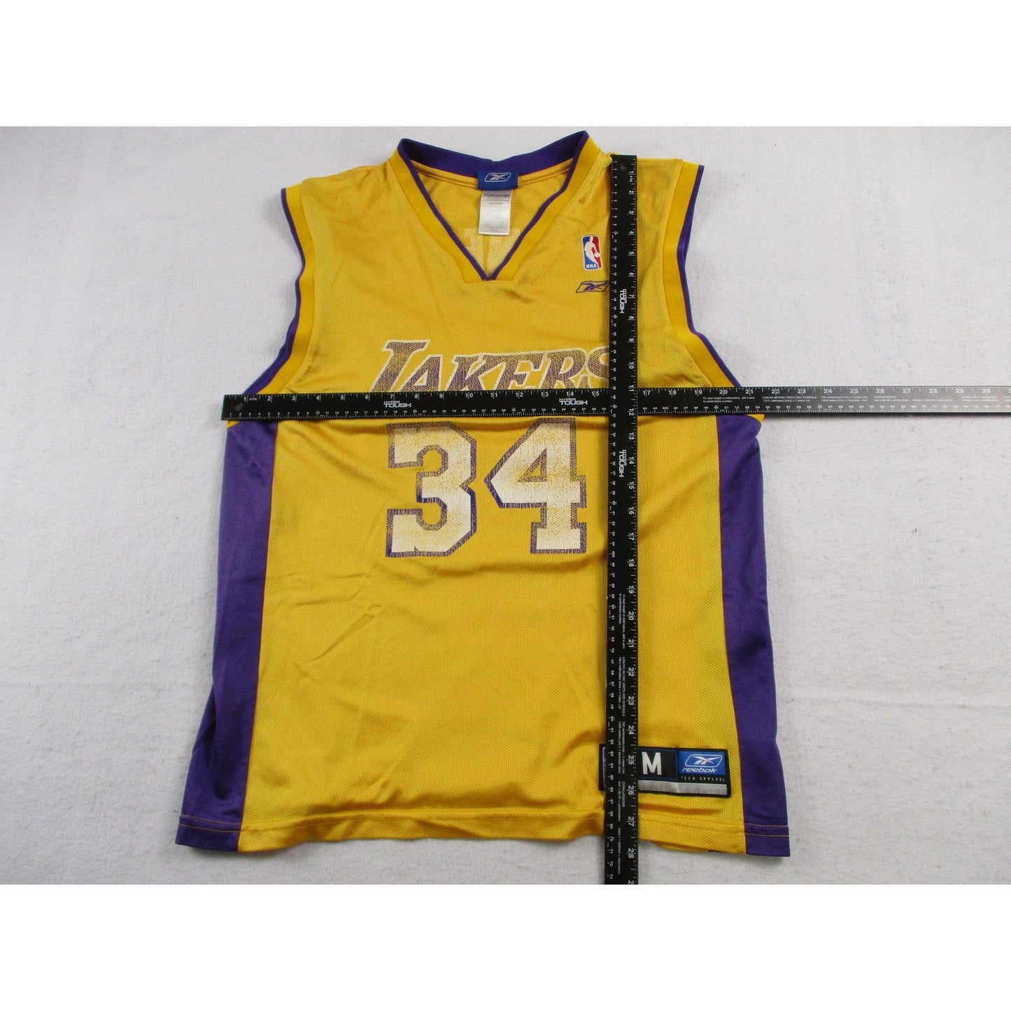 Los Angeles Lakers Jersey Mens Medium Gold Nba Shaquille Oneal 34 Reebok 1697