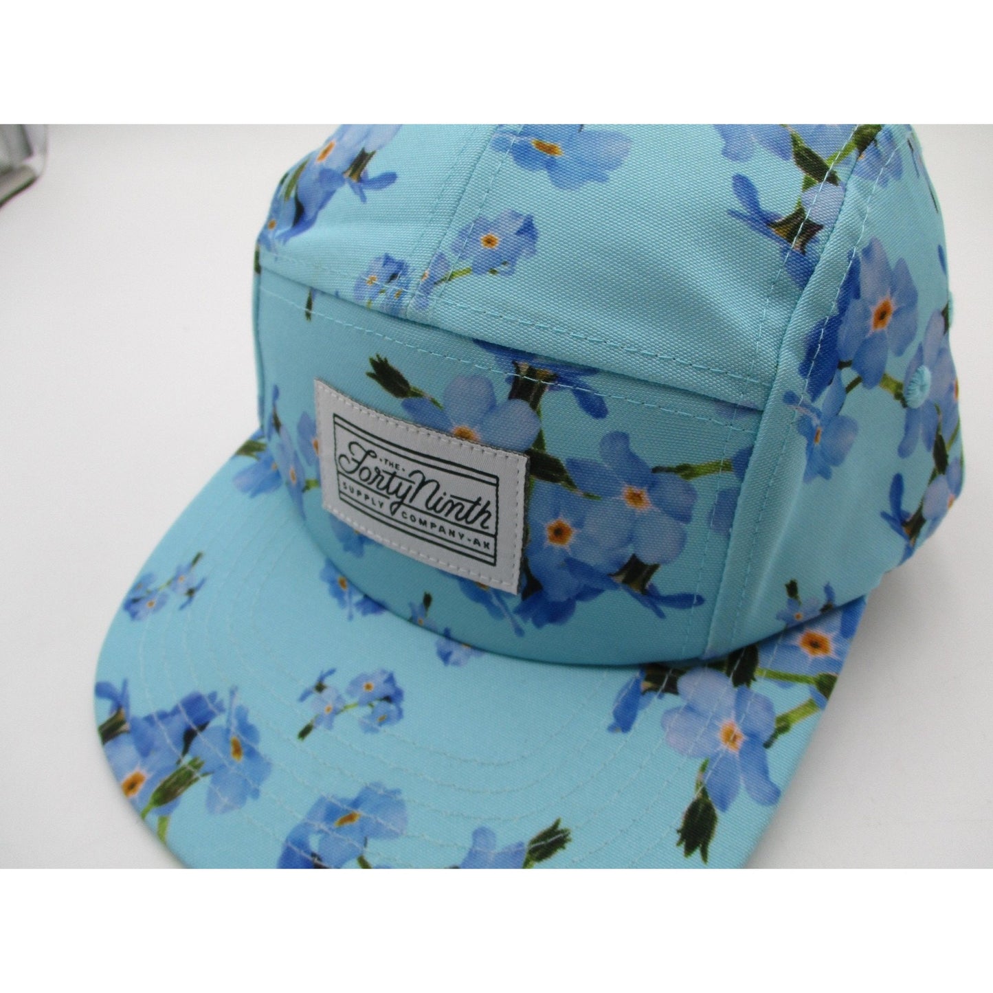 The Forty Ninth Hat Cap Strap Back Mens One Size Blue Floral Alaska 5 Panel