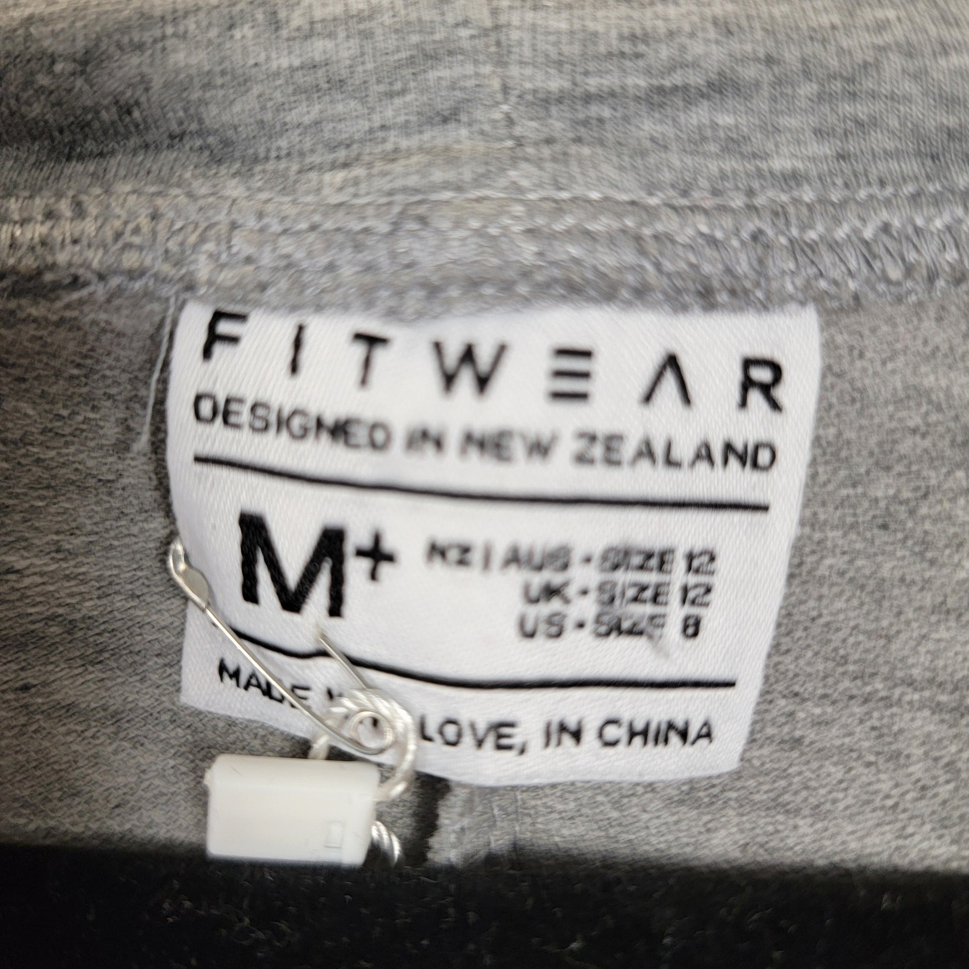 Fitwear Hoodie Jacket Womens M Full Zip Grey White Colorblock New Zealand NWT2
