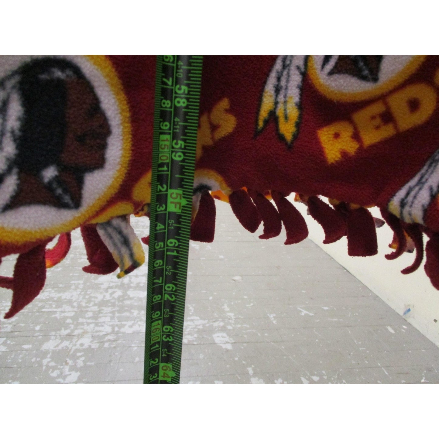 Washington Skins Blanket One Size Red Nfl Football Fleece Fringe Throw