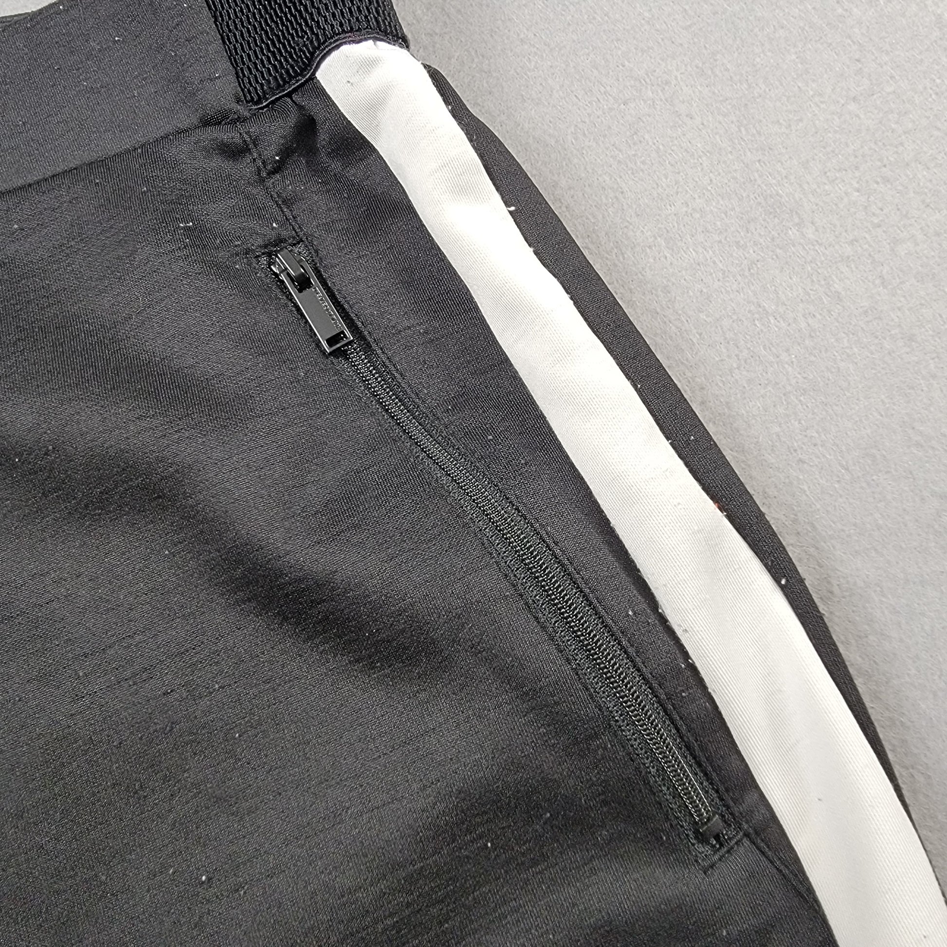 Karl Lagerfeld Paris Track Pants Men’s Large Black White Stripe Zipper Pockets5