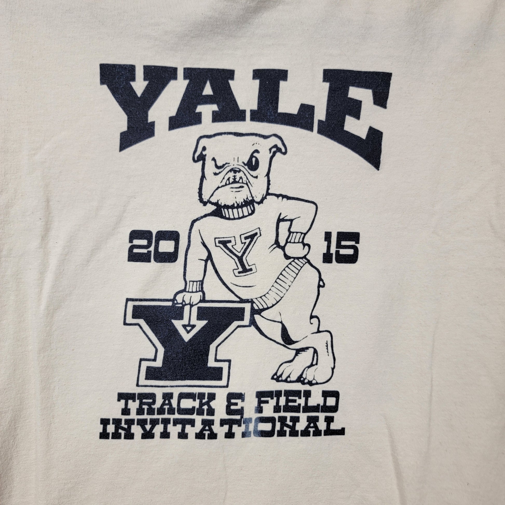 Yale Track Field Invitational 2015 T Shirt Mens S White Anvil Preowned2