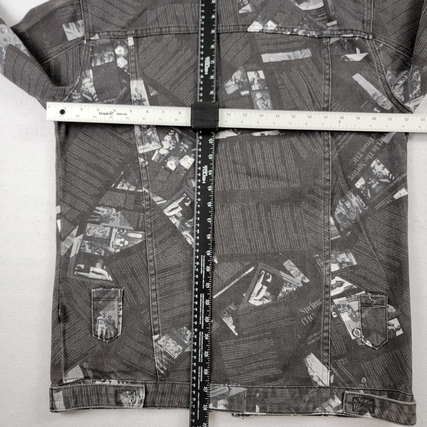 The Hideout Clothing The Coup Jacket Mens XL Black White Denim Print NWT Limited4