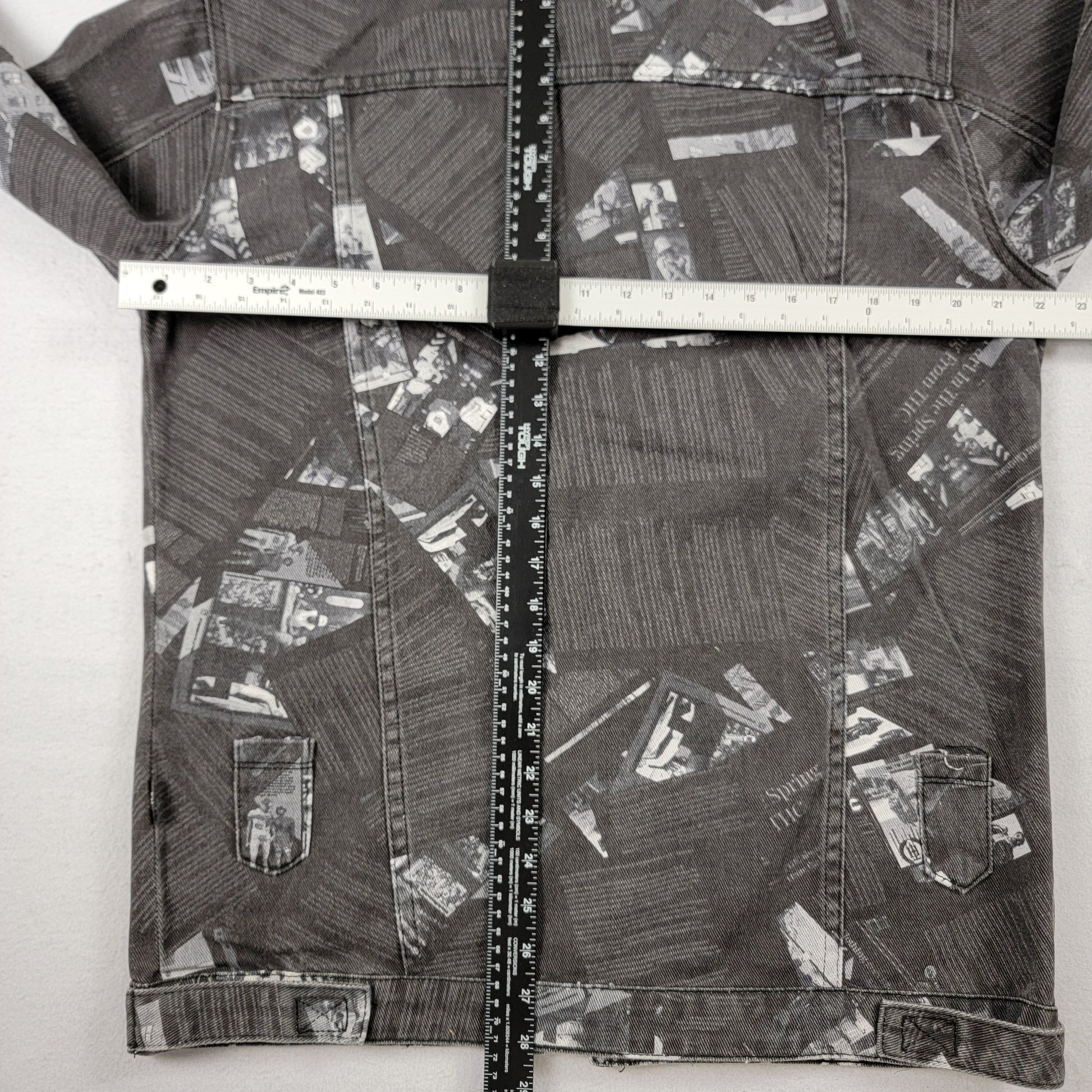 The Hideout Clothing The Coup Jacket Mens XL Black White Denim Print NWT Limited4