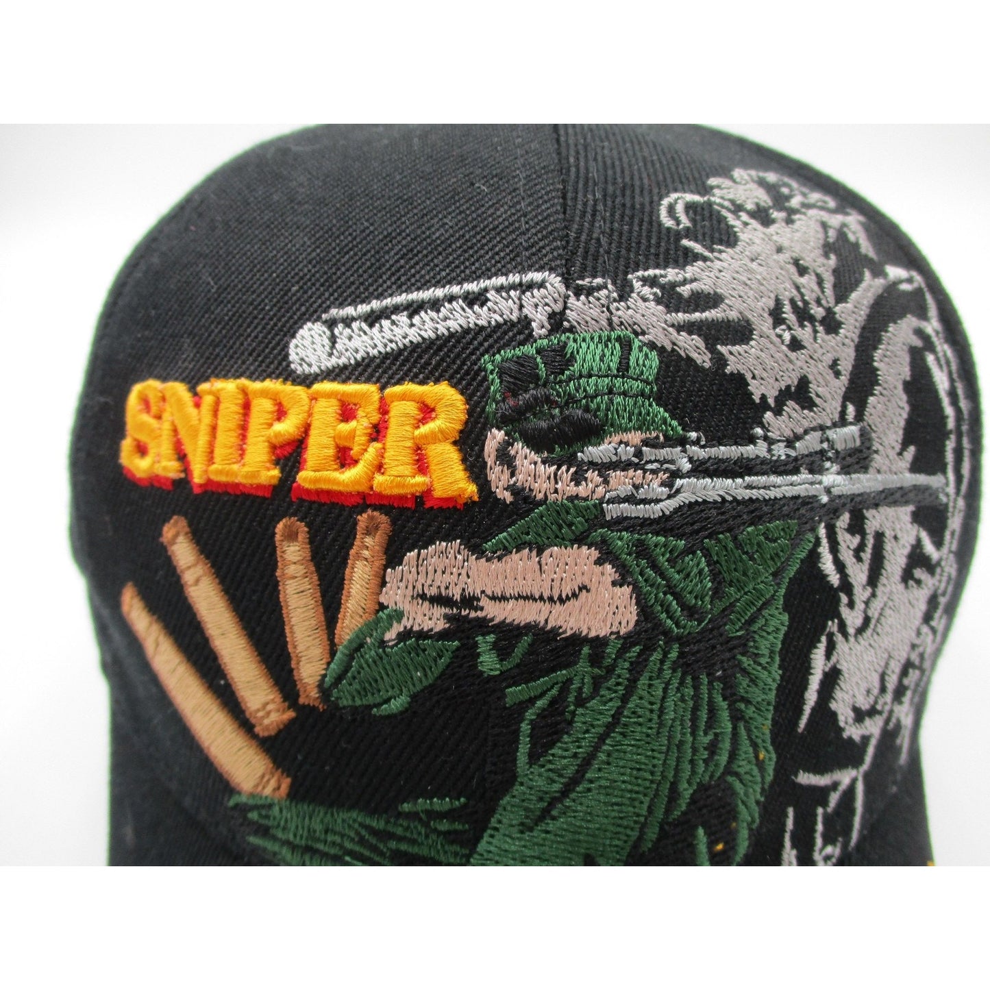 U S Warriors Hat Cap Strap Back Mens One Size Black Sniper One Shot Kill Army