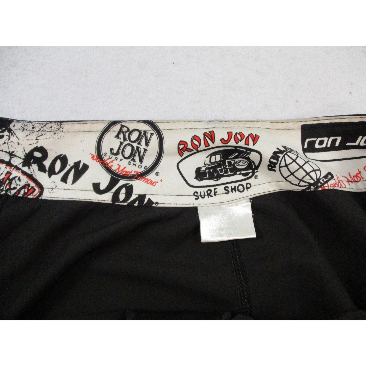 Ron Jon Surf Shop Board Shorts Mens Size 34 Black Quick Dry Surf Swim Trunks