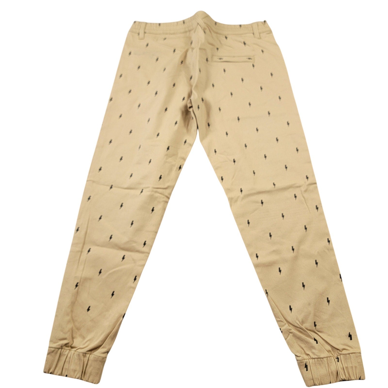 Kayden K Los Angeles Lightning Bolt Print Jogger Pants Men 32 NWOT Khaki Tan1