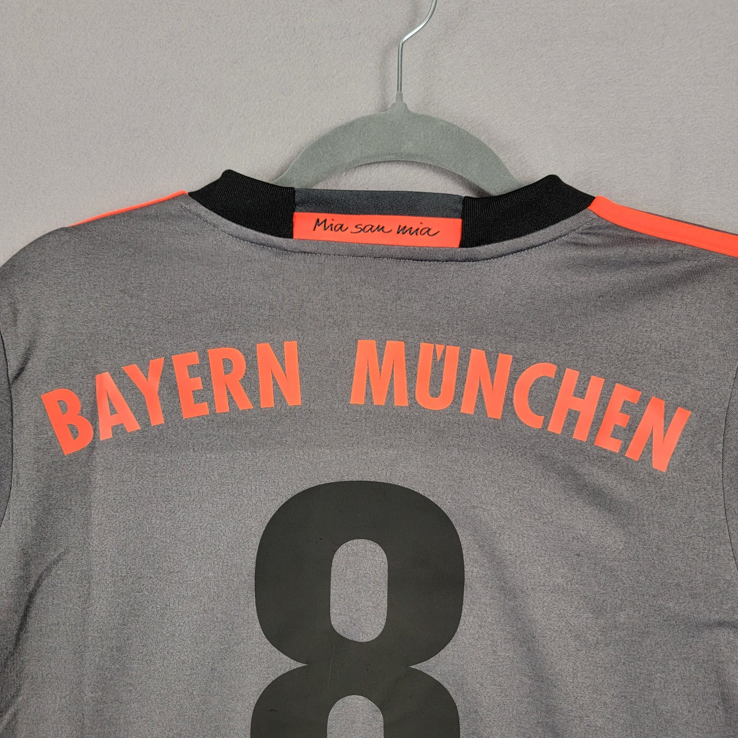 Adidas FC Bayern Munchen Jersey Youth L 13-14Y Gray Climacool Soccer Shirt #810