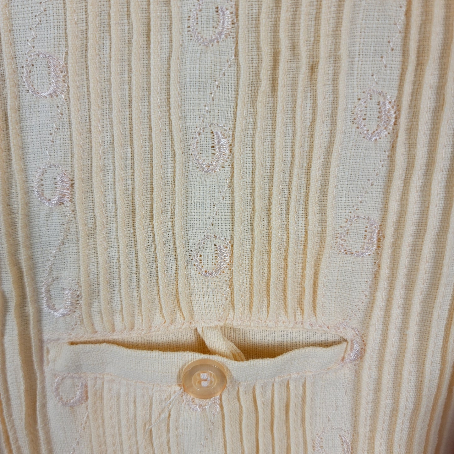 William's Guayaberas Finas Linen Shirt Cream Mens Size 44 Preowned Oaxaca4