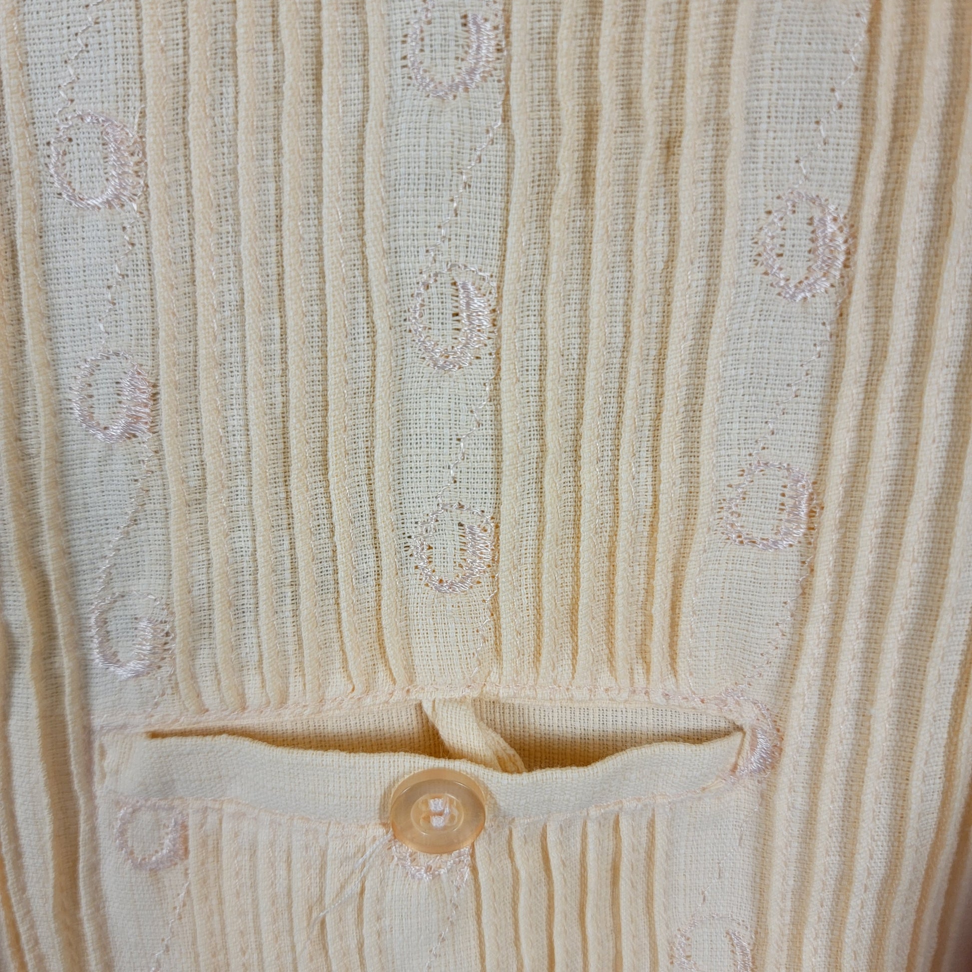 William's Guayaberas Finas Linen Shirt Cream Mens Size 44 Preowned Oaxaca4