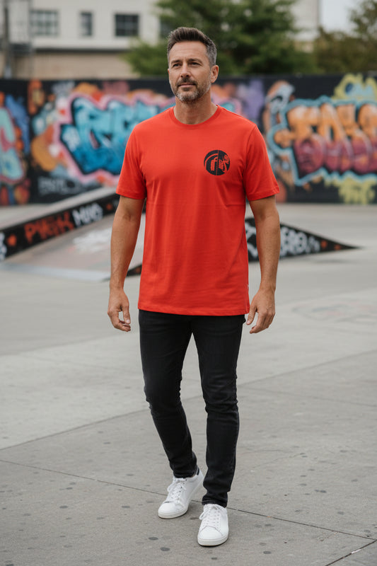 Nike Air Shirt Mens 2XL Orange Graphic Logo USA Athletics Sports Tee Crewneck