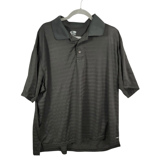 Champion C9 Golf Shirt Mens XXL Black Tonal Stripe Short Sleeve Polo Duo Dry0