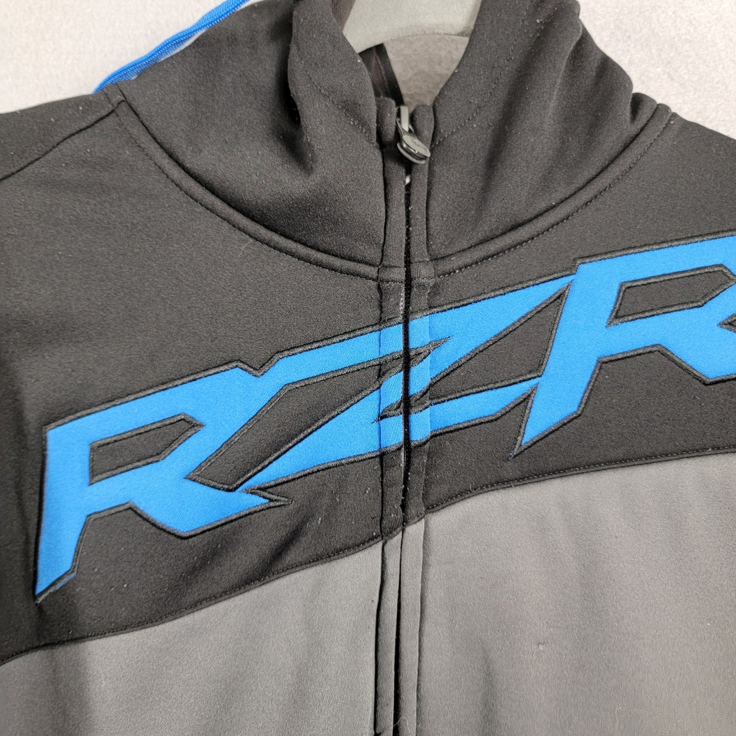 Polaris RZR Tech ORV Full Zip Hoodie Mens Medium Gray Black Blue Preowned 312
