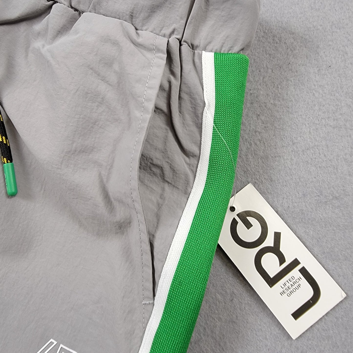 LRG Lifted Research Group Men's Track Jogger Pants | Medium | Gray / Green | Side Stripe | NWT