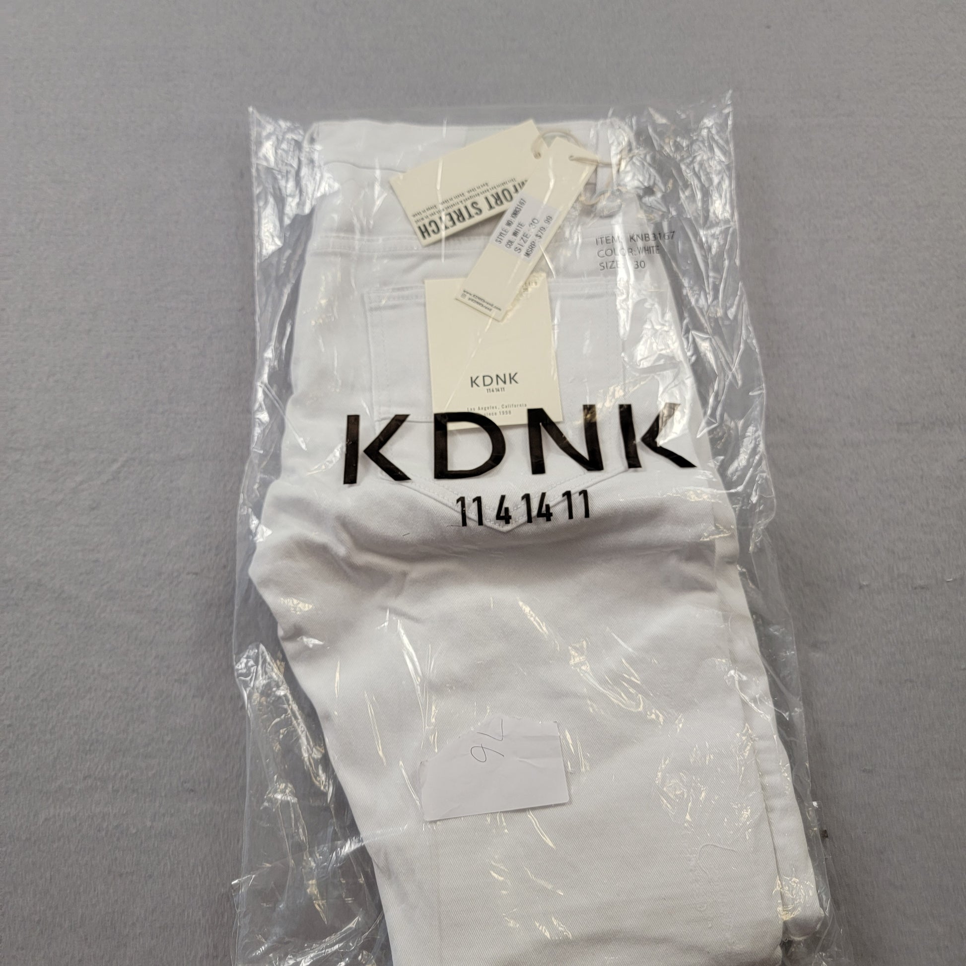 KDNK 1141411 White Moto Biker Skinny Tapered Jeans Men 30 NWT Comfort Stretch11
