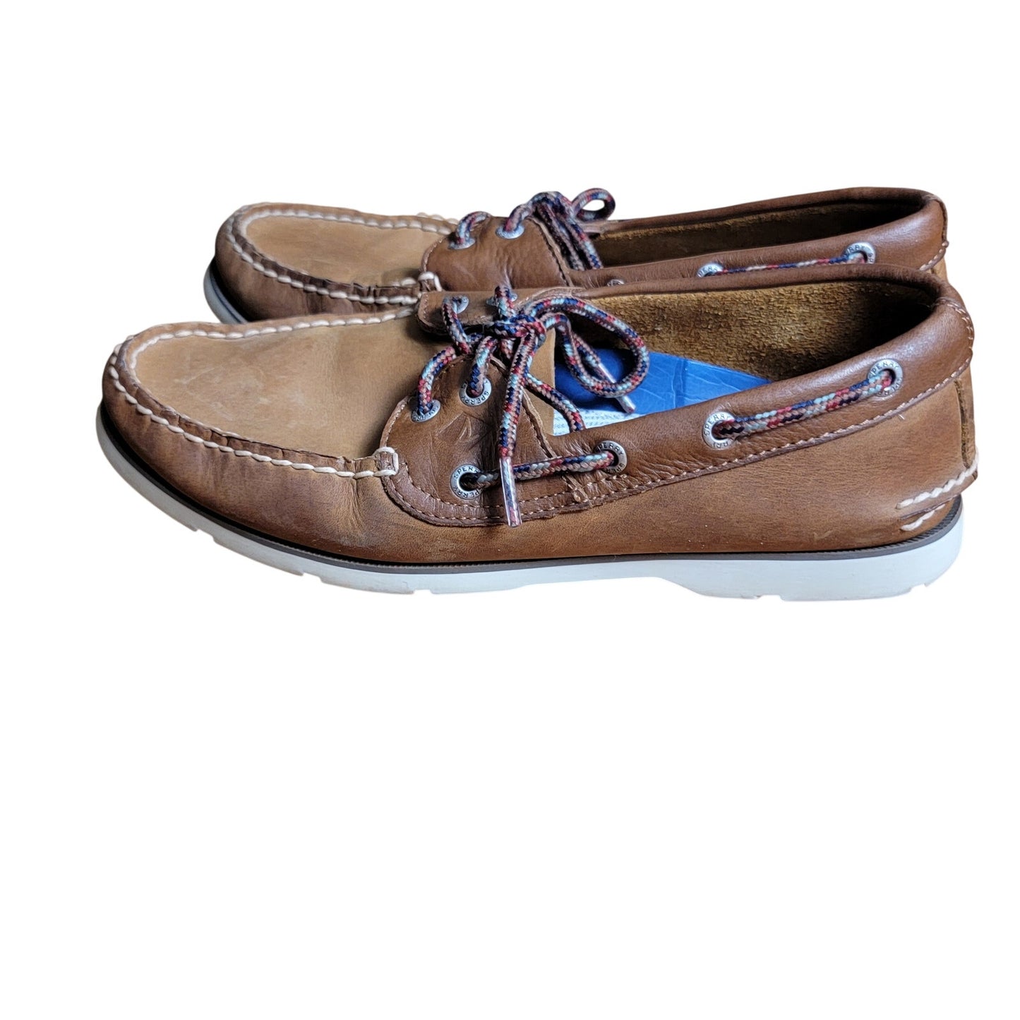 Sperry Top-Sider Leeward 2-Eye Boat Shoe Tan Brown Leather Mens 8.5 STS241011