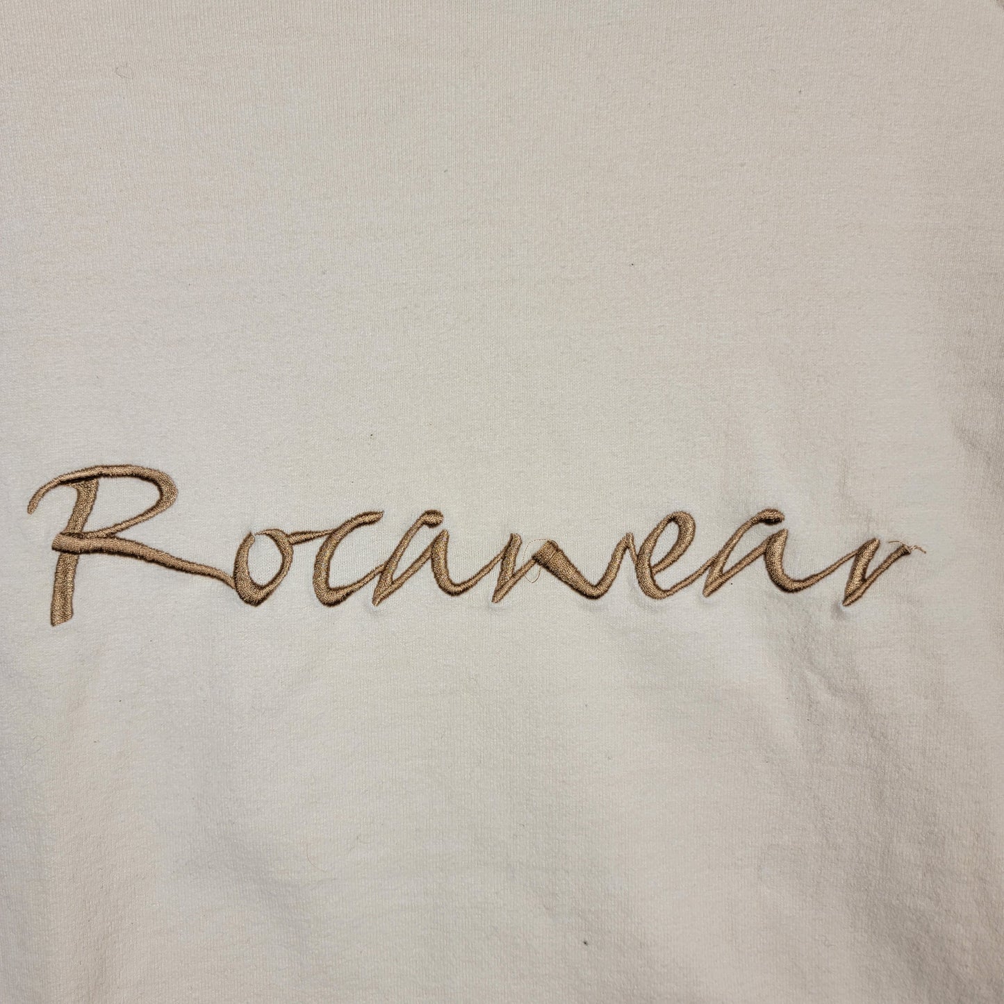 Vintage Rocawear Big Tall Shirt Mens 3X Y2K Tan White Raglan Embroidered Tee2