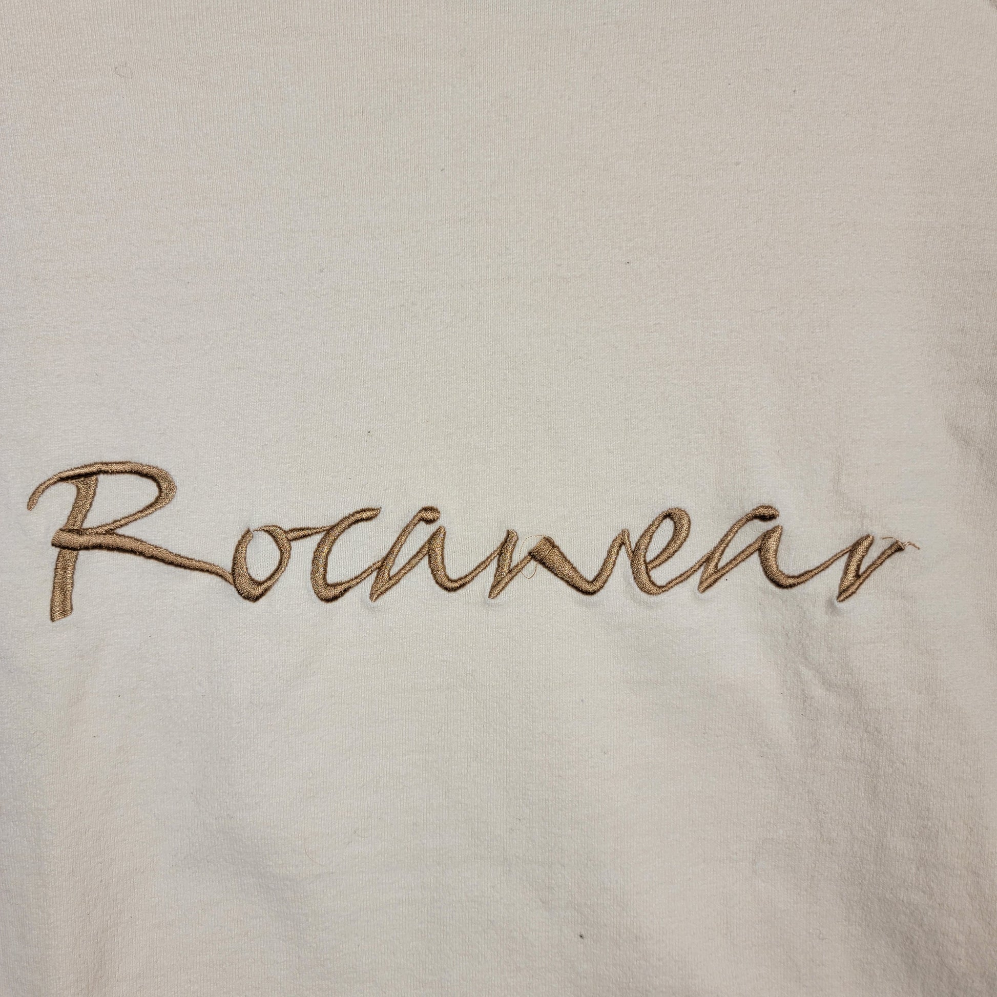 Vintage Rocawear Big Tall Shirt Mens 3X Y2K Tan White Raglan Embroidered Tee2