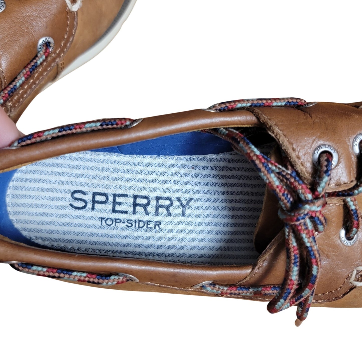 Sperry Top-Sider Leeward 2-Eye Boat Shoe Tan Brown Leather Mens 8.5 STS241014