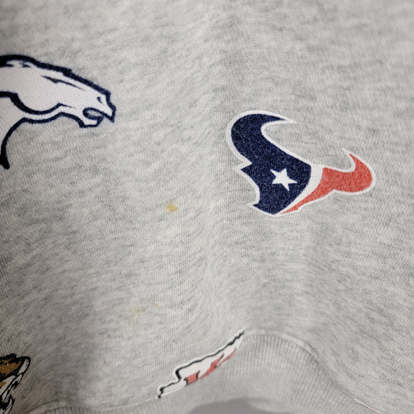 H&M x NFL All Over Print Pullover Hoodie All Teams Mens Large Gray Preowned 3114