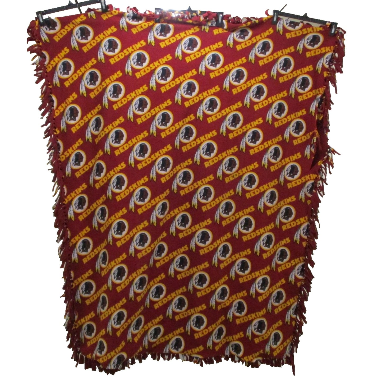 Washington Skins Blanket One Size Red Nfl Football Fleece Fringe Throw